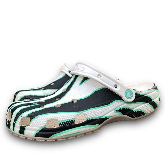 Crocs Ron English Party Animal Zebra White Classic Clog Size 10 Women’s 12 - Picture 3 of 14